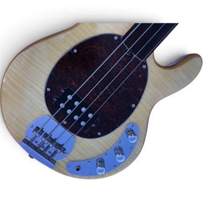 Custom Aether Sting Natural Flamed Maple Top Finish 4 String Bass Fretless - Image 8