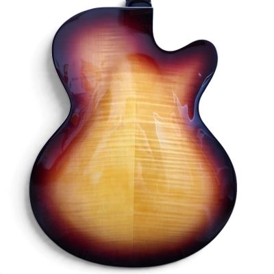 Custom Crown ES335 Vintage Sunburst Fhole Florentine Cutaway Electric Guitar - Image 5