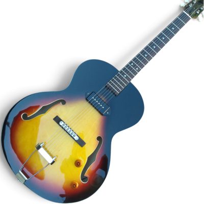 Custom Crown Vintage Sunburst ES125 Single P90 Pickups Hollow Body Electric Guitar - Image 7