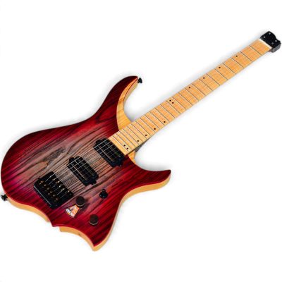 Custom Diplomat Boden Red Burst Finish Headless 6 String Guitar - Image 7