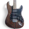 Custom Regent Zebra Wood 6 String Electric Guitar Black Pickguard