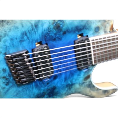 Custom Onyx Regius Blue Burst Burl Maple Top 6 String Electric Guitar - Image 9
