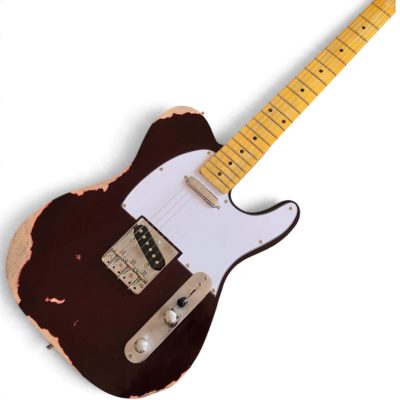 Custom Regent Burgundy Heavy Relic Aged Electric Guitar - Image 5