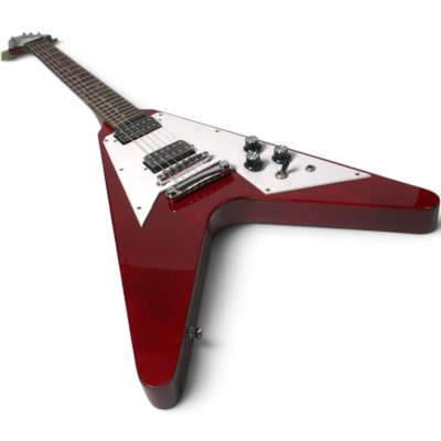 Custom Crown Flying V Jimi Hendrix Heritage Cherry Transparent Electric Guitar - Image 6