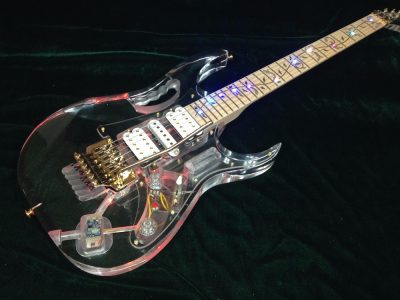 Custom Axis Plexiglass Acrylic Lucite Body Headstock Multi Colored LED Tremolo Guitar Jem Tree Of Life Inlay - Image 10