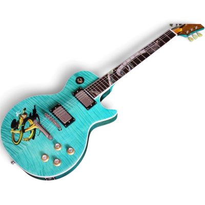 Custom Crown Teal Green Flamed Maple Top Snakepit Electric Guitar - Image 2