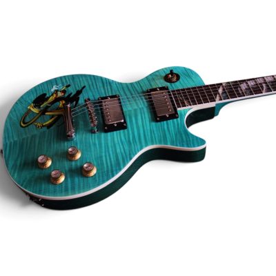 Custom Crown Teal Green Flamed Maple Top Snakepit Electric Guitar - Image 3