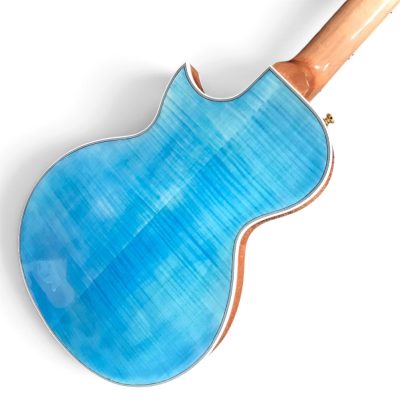 Custom Crown Caribbean Blue Burst Flamed Maple Top Bigsby Electric Guitar - Image 4