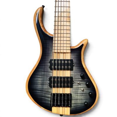 Custom Onyx Setius Gray Burst Flamed Maple Top 6 String Bass