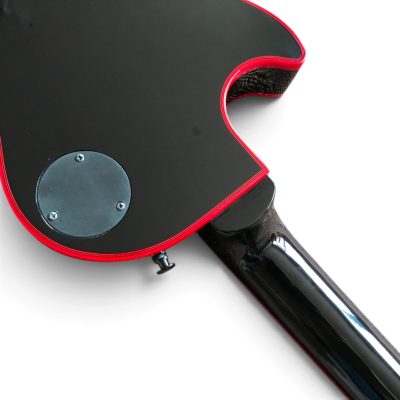 Custom Crown Frampton Gloss Black Crimson Neon Red Binding 6 String Electric Guitar 3 Pickups - Image 9