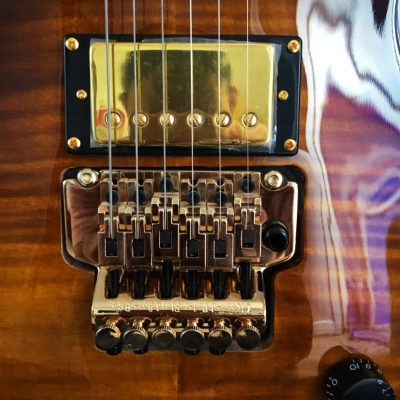 Custom Crown Heritage Cherry Sunburst Flame Maple Top Slim Tapered Neck Floyd Rose Tremolo Guitar - Image 12