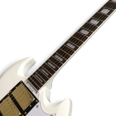 Custom Crown SG Jimi Hendrix Polaris White 6 String Electric Guitar 3 Pickups Bigsby Tremolo - Image 6