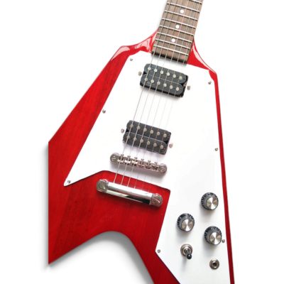 Custom Crown Flying V Jimi Hendrix Red Wine Transparent Electric Guitar - Image 9