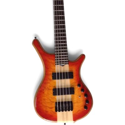 Custom Onyx Comodous Amber Cherry Burst 5 String Bass
