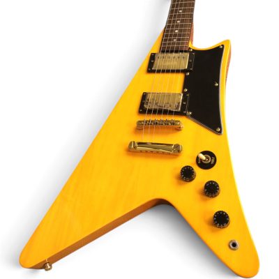Custom Crown Natural Korina Moderne Split Headstock Electric Guitar