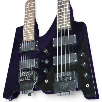 Custom Diplomat Black Double Neck Headless 4 String Bass Neck 6 String Guitar Neck