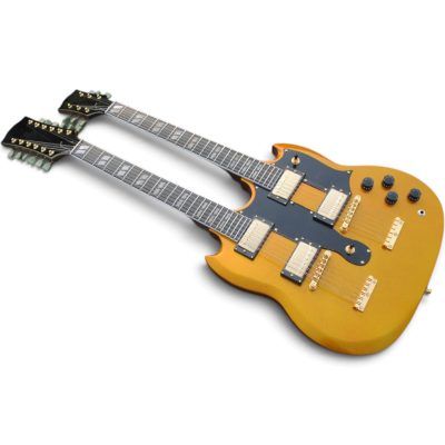 Custom Crown SG Don Felder Metallic Gold EDS1275 Double Neck 12 6 String Guitar - Image 5