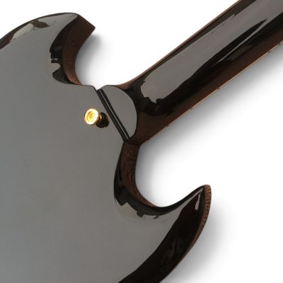 Custom Crown SG Rosetta Ebony Black 6 String Electric Guitar 3 Pickups Bigsby Tremolo - Image 7