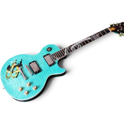 Custom Crown Teal Green Flamed Maple Top Snakepit Electric Guitar - Image 6