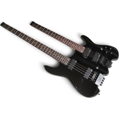 Custom Diplomat Black Double Neck Headless 4 String Bass Neck 6 String Guitar Neck - Image 8