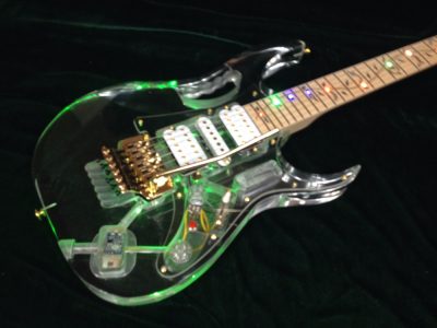 Custom Axis Plexiglass Acrylic Lucite Body Headstock Multi Colored LED Tremolo Guitar Jem Tree Of Life Inlay - Image 17