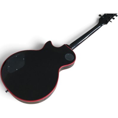 Custom Crown Frampton Gloss Black Crimson Neon Red Binding 6 String Electric Guitar 3 Pickups - Image 12