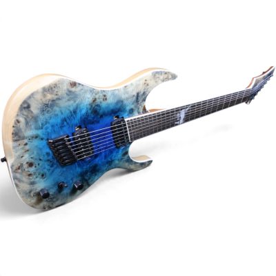 Custom Onyx Regius Blue Burst Burl Maple Top 6 String Electric Guitar - Image 14