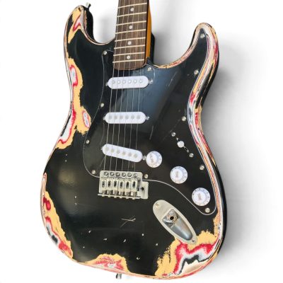 Custom Regent SRV Heavy Aged Relic Finish Stevie Ray Black Electric Guitar