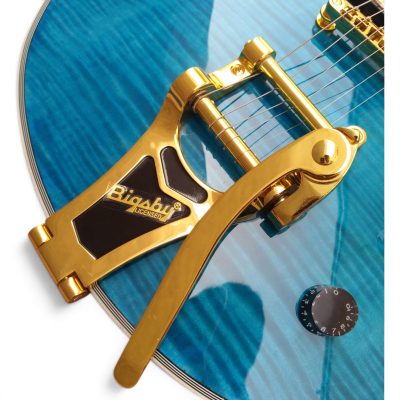 Custom Crown Johnny A Pelham Blue Burst Flame Maple Top Bigsby Vibrato Tailpiece Guitar - Image 16