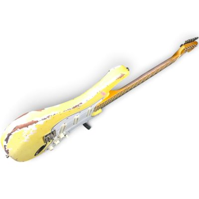 Custom Regent Play Loud Light Yellow Heavy Aged Relic Finish Electric Guitar - Image 12