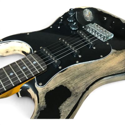 Custom Regent Heavy Relic Aged Jet Black Electric Guitar - Image 7