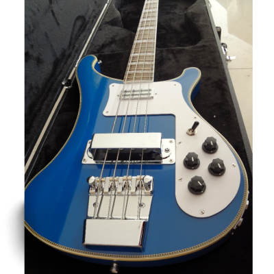 Custom Nova 4003 Checkerboard Bindings Blue 4 String Bass - Image 2