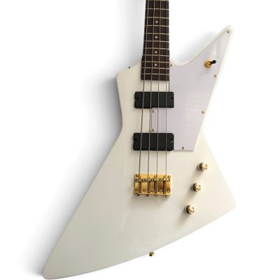 Custom Crown Alpine White Entwistle Korina Explorer 4 String Bass