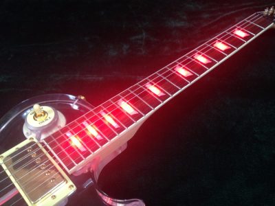 Custom Crown Plexiglass Acrylic Lucite Body Red LED Light Electric Guitar - Image 13