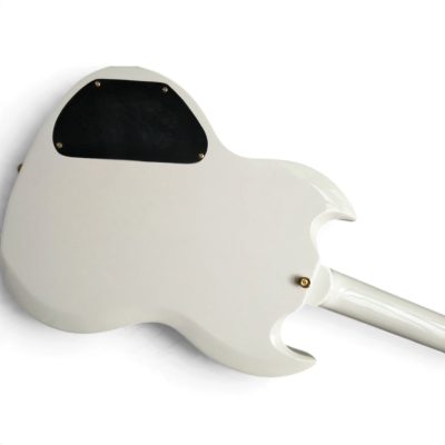 Custom Crown SG Single Pickup White Tony Lommi Finish Cross Inlay Guitar - Image 13