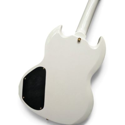 Custom Crown SG Single Pickup Alpine White Tony Iommi Finish Cross Inlay Guitar - Image 13