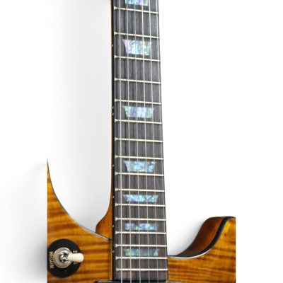 Custom Crown Moore Double Cutaway Honey Burst Flamed Tiger Maple Top Guitar - Image 8