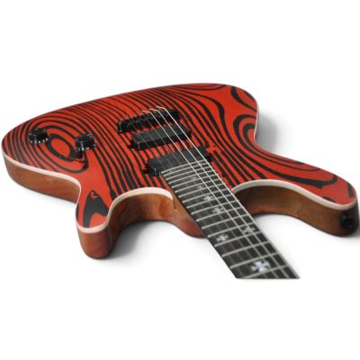Custom Onyx Regius Gothic Browne Monolith Black Matte Red Grain Guitar - Image 8