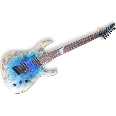 Custom Onyx Regius Blue Burst Burl Maple Top 6 String Electric Guitar