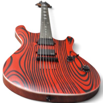 Custom Onyx Regius Gothic Browne Monolith Black Matte Red Grain Guitar - Image 9