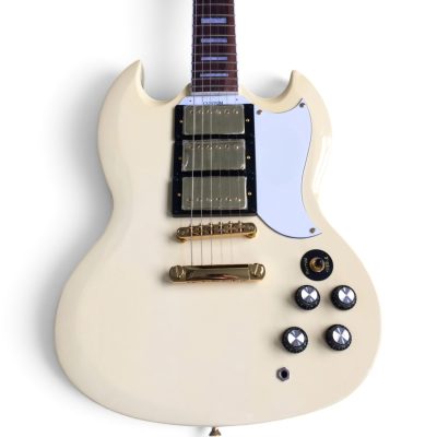 Custom Crown Jimi Hendrix Polaris White 6 String Electric Guitar 3 Pickups