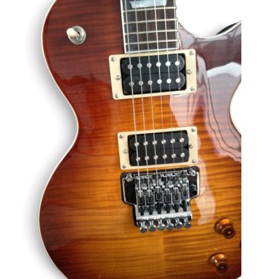 Custom Crown 1960 Iced Tea Flame Maple Top Slim Tapered Neck Profile Floyd Rose Tremolo Guitar - Image 5