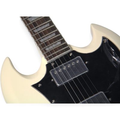 Custom Crown Alpine White SG Jimi Finish Electric Guitar - Image 2
