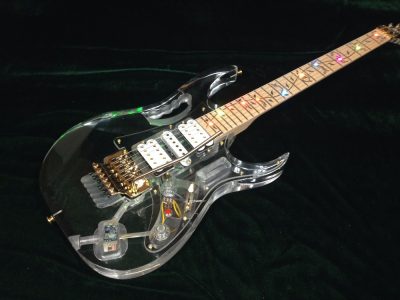 Custom Axis Plexiglass Acrylic Lucite Body Headstock Multi Colored LED Tremolo Guitar Jem Tree Of Life Inlay - Image 6