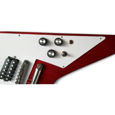 Custom Crown Flying V Jimi Hendrix Red Wine Transparent Electric Guitar - Image 5