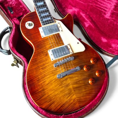 Custom Crown Reissue Cherry Tobacco Burst Flamed Maple Top Electric Guitar - Image 2