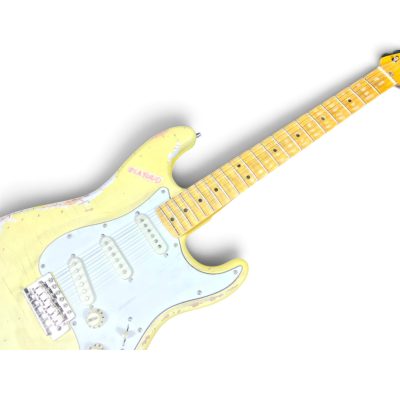 Custom Regent Play Loud Light Yellow Heavy Aged Relic Finish Electric Guitar - Image 7