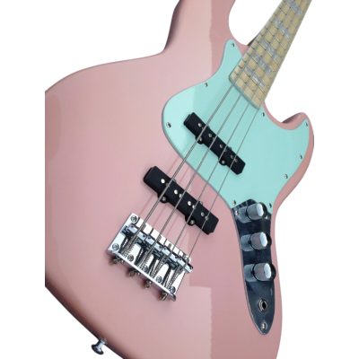 Custom Regent Shell Pink Marcus Geddy Lee 4 String Jazz Bass - Image 3