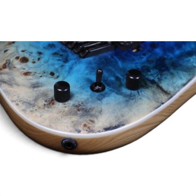 Custom Onyx Regius Blue Burst Burl Maple Top 6 String Electric Guitar - Image 5