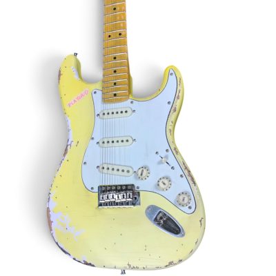 Custom Regent Play Loud Light Yellow Heavy Aged Relic Finish Electric Guitar